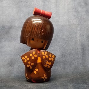 Tomio Ishida Creative Kokeshi Doll, Vintage Wooden Sosaku Kokeshi, Hand Made Folk Art From Japan