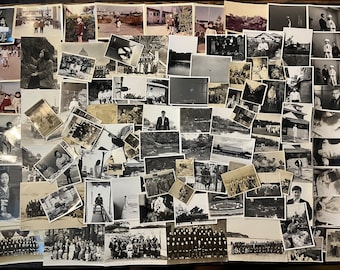 100 photographies vintage, collection de photographies en noir et blanc assorties, photographies japonaises vintages divers sujets, vers les années 50-70