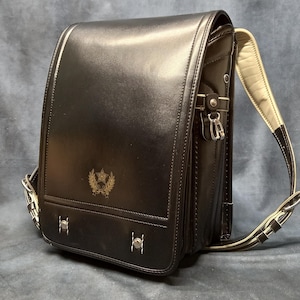 Randoseru Backpack, Black Japanese Tight Stitch Randoseru Bag, Black Rucksack