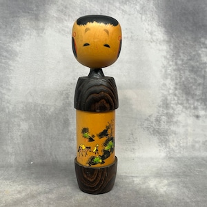 Japanese Kokeshi Doll, Vintage Wooden Kokeshi, Hand Made Folk Art From Japan
