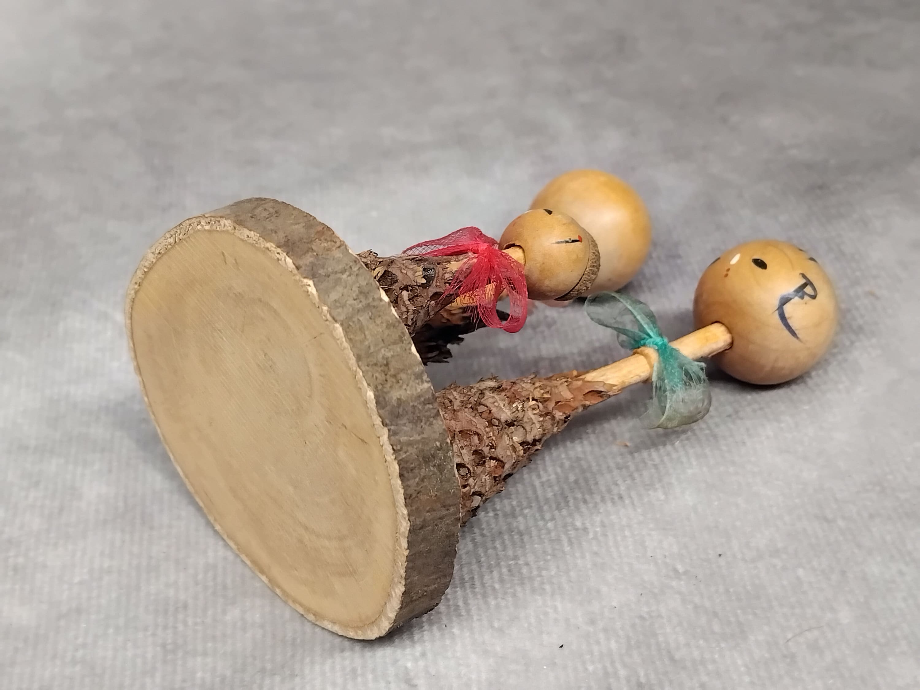 ミニチュア首振りこけし人形、ヴィンテージ日本製木製こけし、日本製