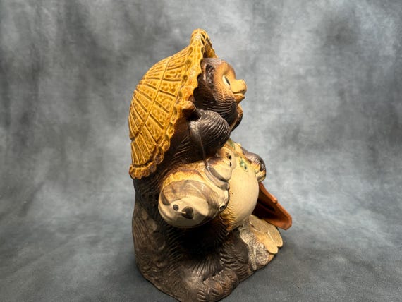 Japanese Tanuki Raccoon Dog, Tokkuri Bottle Vintage Porcelain