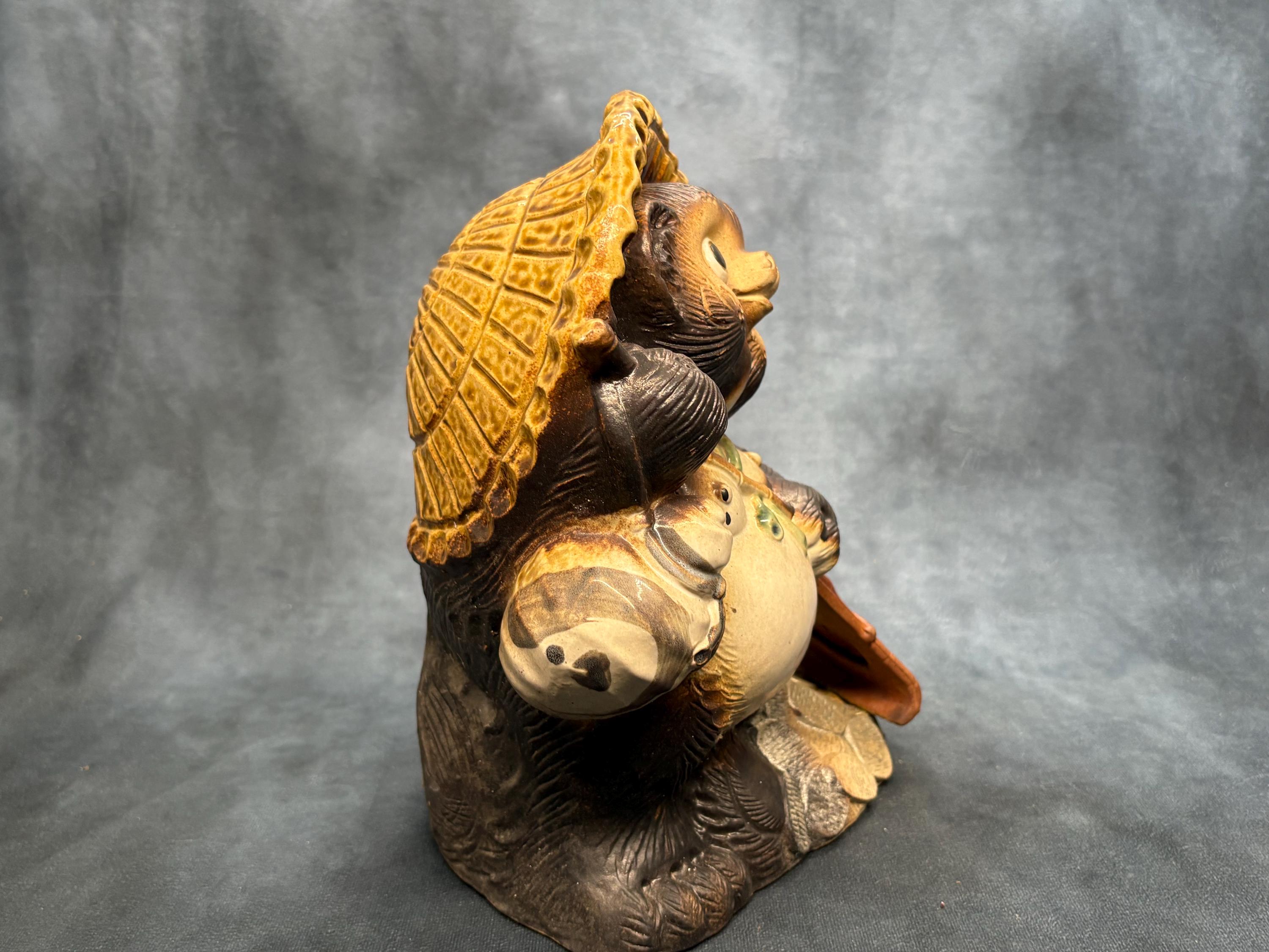 極上 和彫 鶏親子置物 55g 東キ8-0206☆2F トヒサ Japanese Tanuki Raccoon Dog, Tokkuri Bottle Vintage Porcelain