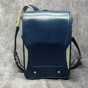 Sac à dos Randoseru, sac Randoseru japonais bleu à points serrés, cartable japonais bleu