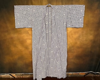 Japanese Cotton Kimono, Full Length Kimono Robe, Japanese Robe, Vintage Japanese Clothing