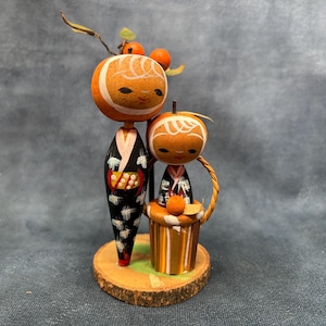 Miniature Kokeshi Doll, Vintage Japanese Wooden Kokeshi, Hand Made Folk Art From Japan