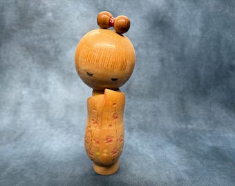 保坂虎雄創作こけし、ヴィンテージ木製創作こけし、日本の手作り民芸品