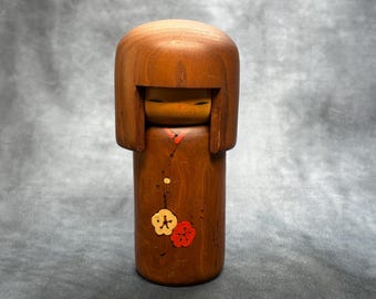 Kokeshi Pot, Okamoto Usaburo Creative Kokeshi Doll, Vintage Wooden Sosaku Kokeshi, Hand Made Folk Art From Japan