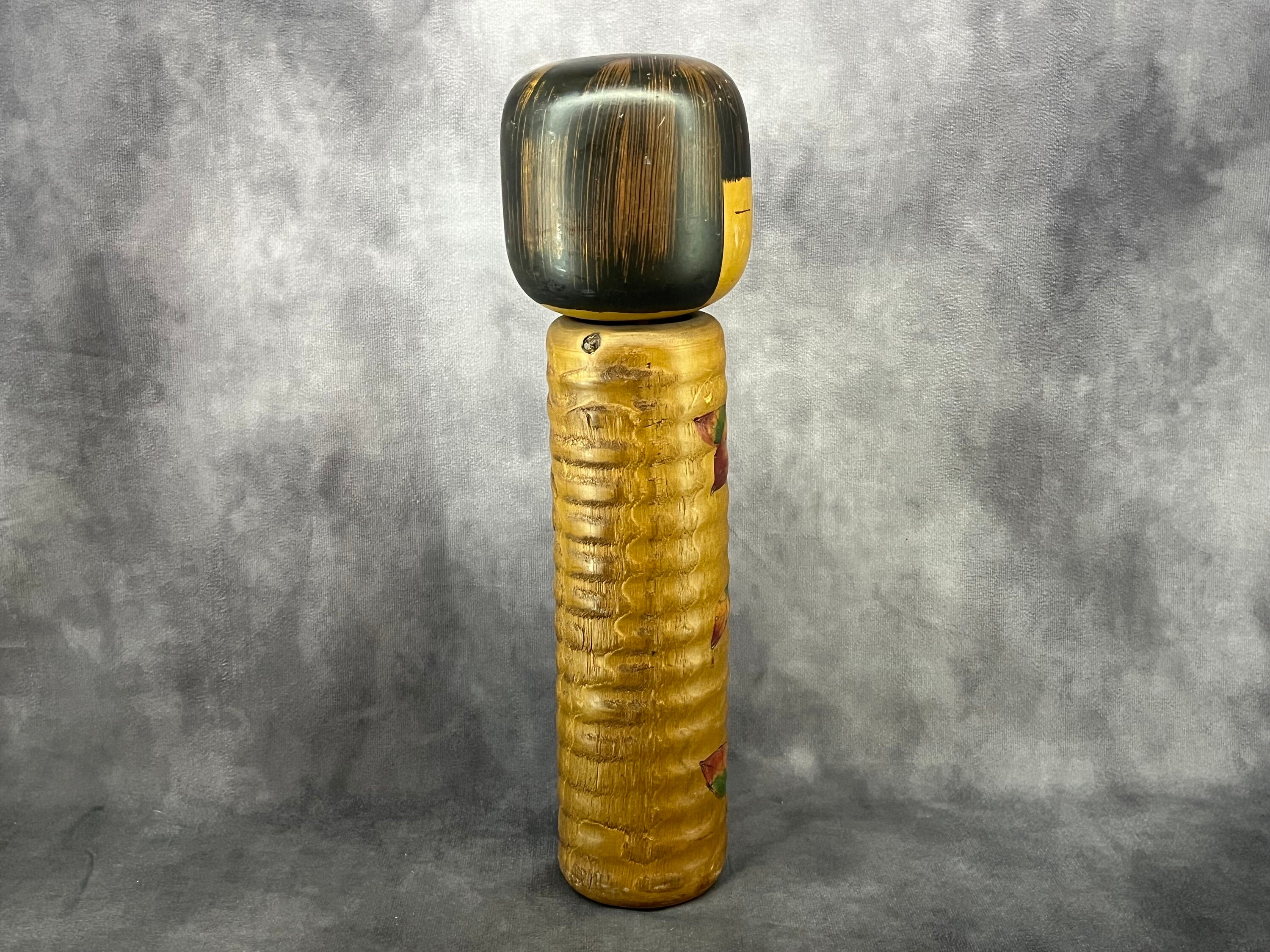 卯三郎 - 秋の花、創作こけし、ヴィンテージ木製創作こけし、日本製