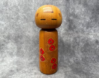 関口東亜こけし、ヴィンテージ木製創作こけし、日本の手作り民芸品