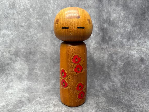 関口東亜こけし、ヴィンテージ木製創作こけし、日本の手作り民芸品