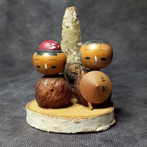Miniature Kokeshi Doll, Vintage Japanese Wooden Kokeshi, Hand Made Folk Art From Japan