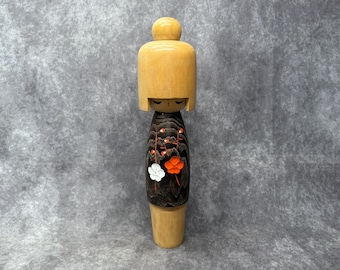 Duża Okamoto Usaburo kreatywna lalka Kokeshi, Vintage drewniane Sosaku Kokeshi, ręcznie robiona sztuka ludowa z Japonii 37 cm
