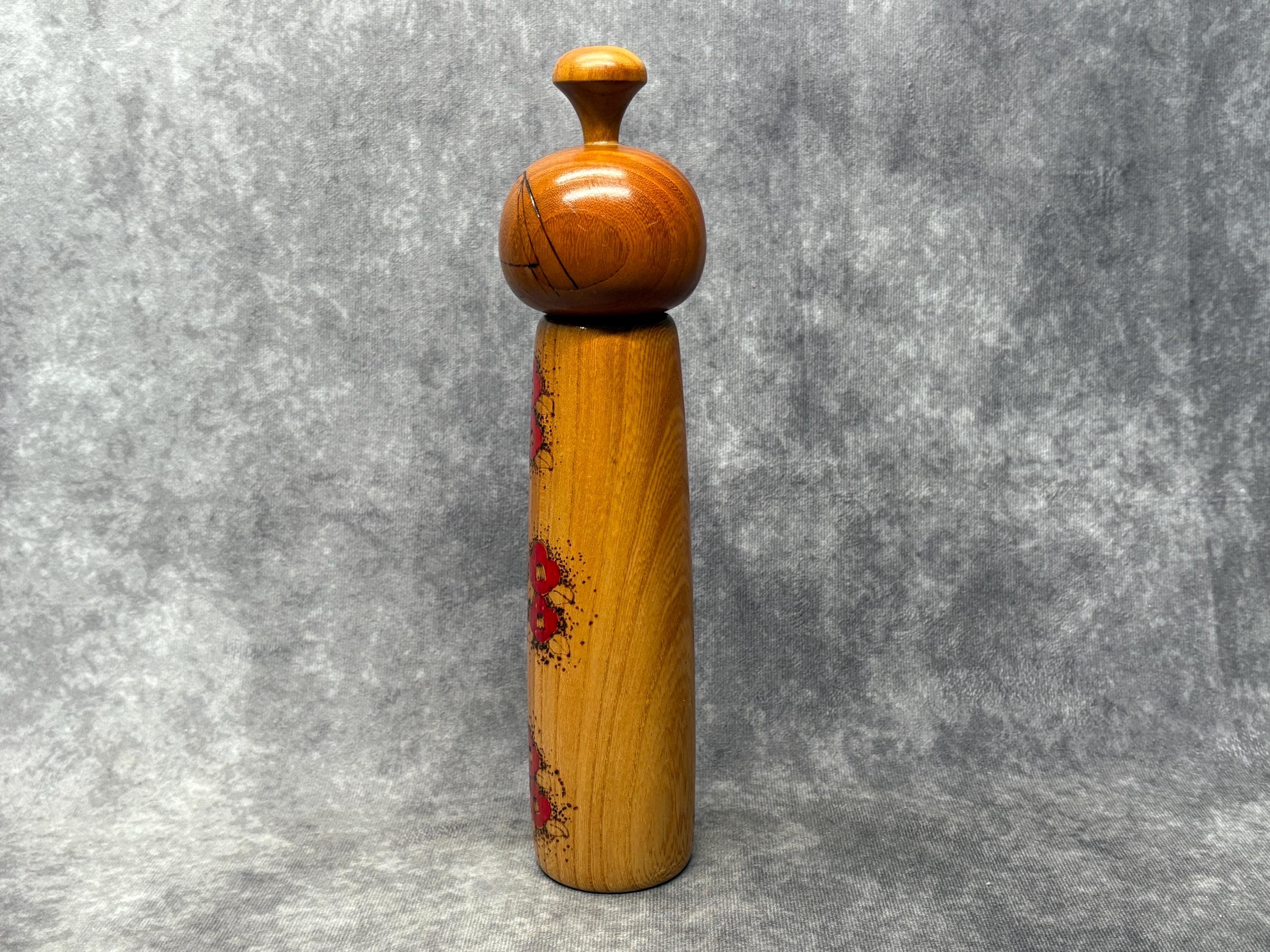 関口東亜こけし、ヴィンテージ木製創作こけし、日本の手作り民芸品
