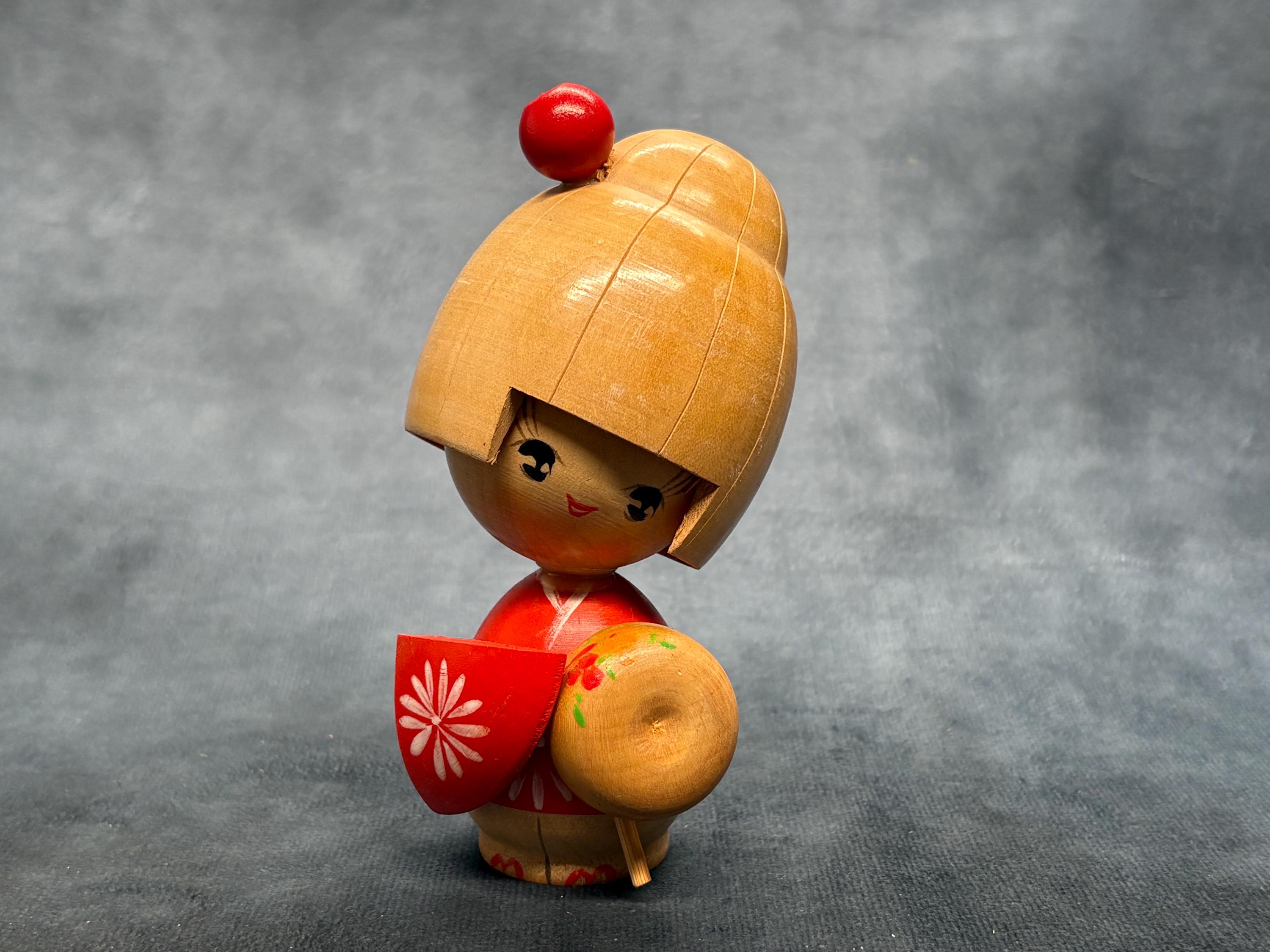 Ishida Waichi Kokeshi Doll, Vintage Wooden Sosaku Kokeshi, Hand
