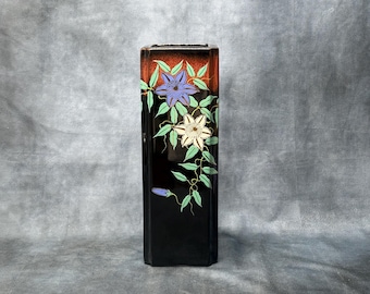 Japanische Studio Keramik Vase, Vintage Mashiko Studio japanische Wabi Sabi Vase, Retro handgemalte Blumenvase