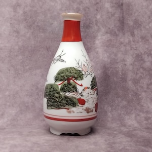 Sake Bottle Vintage Hand Painted Japanese Sake Bottles, Japanese Porcelain Saki Jug, Studio Pottery