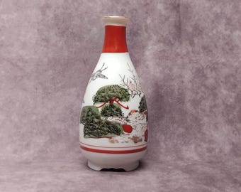 日本酒ボトル ヴィンテージ 手描き 日本酒ボトル、日本製磁器 酒器、スタジオ陶器