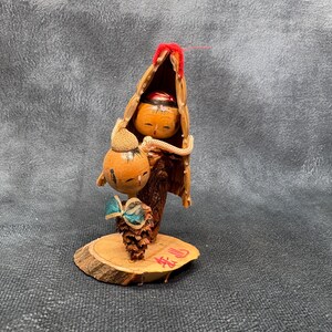 Miniature Kokeshi Doll, Vintage Japanese Wooden Kokeshi, Hand Made Folk Art From Japan