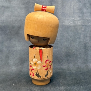 Creative Kokeshi Doll, Vintage Wooden Sosaku Kokeshi, Hand Made Folk Art From Japan