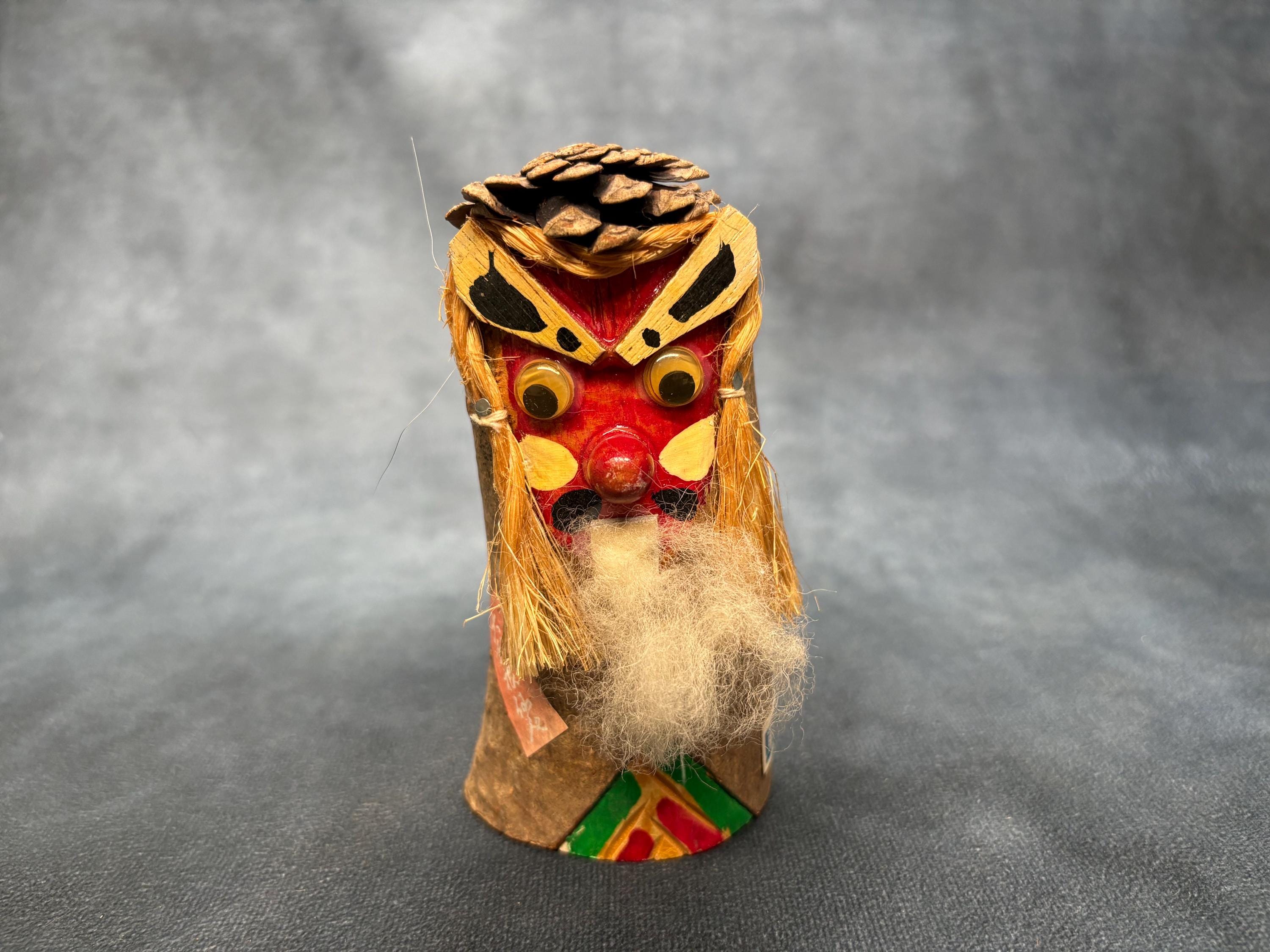 だるまこけし、ヴィンテージ木製だるまこけし、日本の手作り民芸品