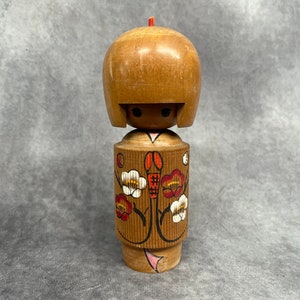 Tomio Ishida Creative Kokeshi Doll, Vintage Wooden Sosaku Kokeshi, Hand Made Folk Art From Japan