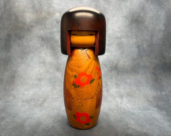 関口三作こけし (21 cm/8.3 インチ)、ヴィンテージ日本の創作木製人形