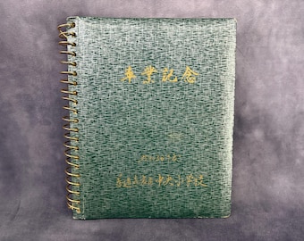 Vintage Japan Floral Fabric Photo Album Pat. 775332 With Statue of