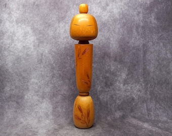 関口東亜こけし、ヴィンテージ木製創作こけし、日本の手作り民芸品
