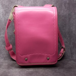Sac à dos Randoseru, sac Randoseru japonais rose à points serrés, cartable japonais rose