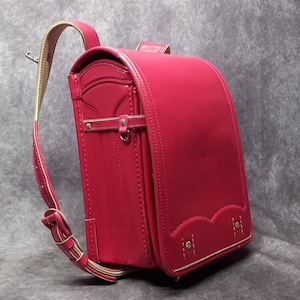 Sac à dos Randoseru, sac Randoseru japonais rose à points serrés, cartable japonais rose