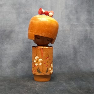 Tomio Ishida Creative Kokeshi Doll, Vintage Wooden Sosaku Kokeshi, Hand Made Folk Art From Japan