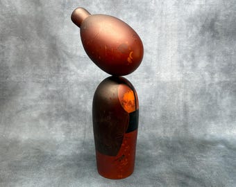 日本のこけし、ヴィンテージ木製創作こけし、日本の手作り民芸品