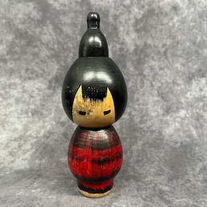 Hideo Ishihara Donko Kokeshi, Kokeshi Doll, Vintage Wooden Sosaku Kokeshi, Hand Made Folk Art From Japan