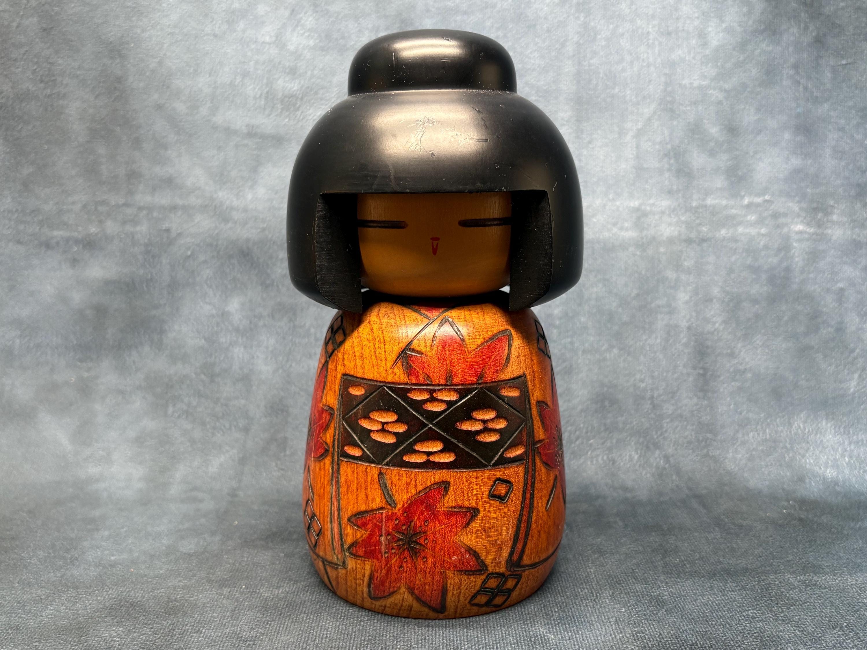 Poupée Japonaise Kokeshi Sosaki – Artisanale Vintage Années 1960 – Faite Et Peinte Main