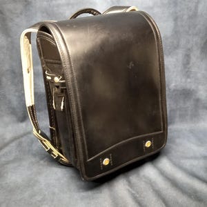 Sac à dos Randoseru, sac Randoseru japonais noir à coutures serrées, cartable japonais noir