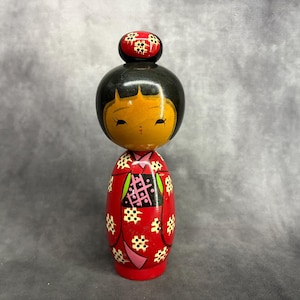 創作こけし人形 保坂虎雄創作こけし、ヴィンテージ木製創作こけし、日本の手作り民芸品