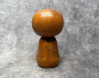 石田富雄創作こけし、ヴィンテージ木製創作こけし、日本の手作り民芸品