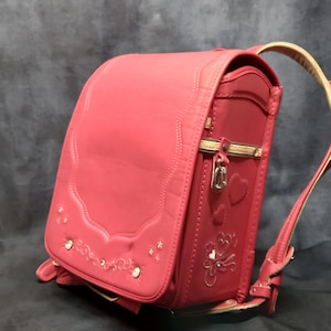 Sac à dos Randoseru, sac Randoseru japonais rose à points serrés, cartable japonais rose