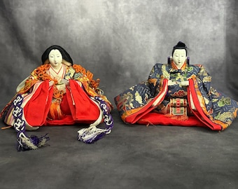 アンティークの応神天皇の雛人形、手作り、展示台付き - Etsy 日本