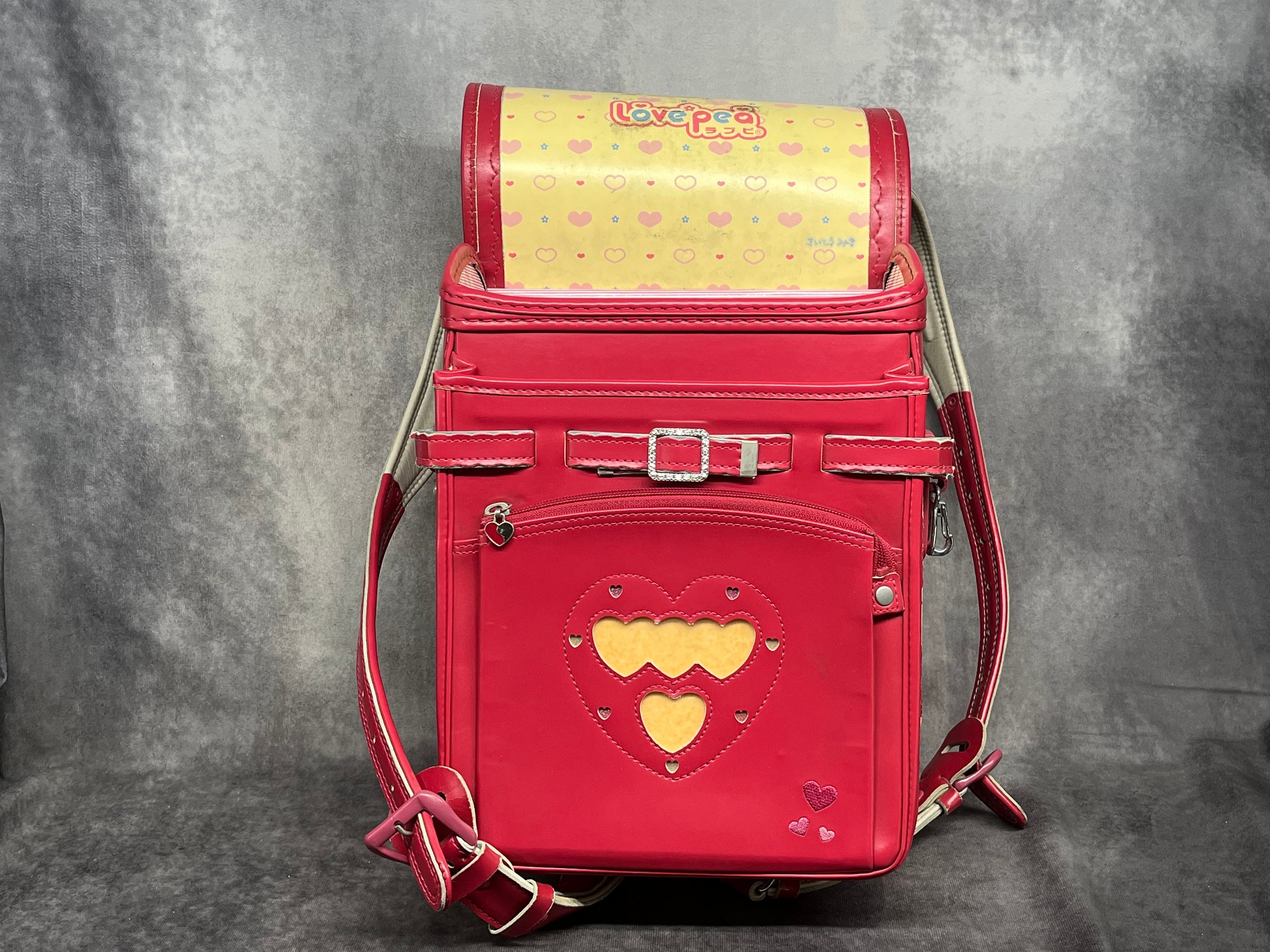 Randoseru Backpack, Passion Pink Loveheart Japanese Tight Stitch