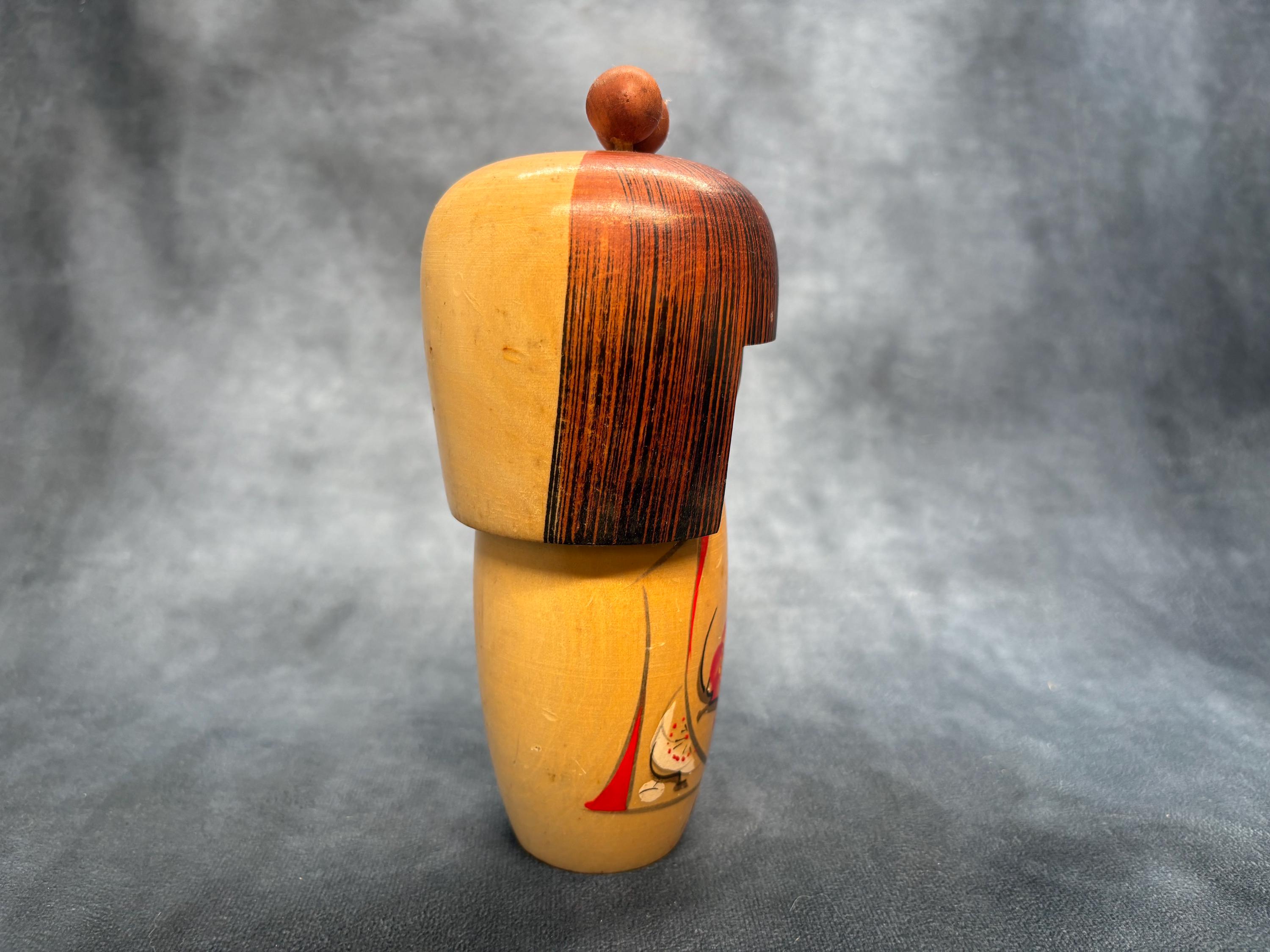 田中虎杖こけし、ヴィンテージ木製創作こけし、日本の手作り民芸品