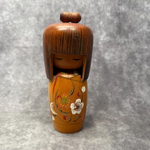 関口東亜こけし、ヴィンテージ木製創作こけし、日本の手作り民芸品