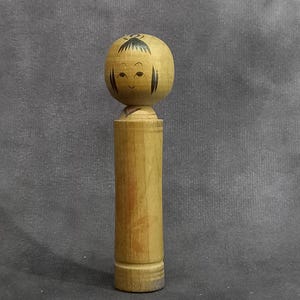 Miniature Traditional Bobblehead Kokeshi Doll, Vintage Japanese Wooden Kokeshi, Hand Made Folk Art From Japan