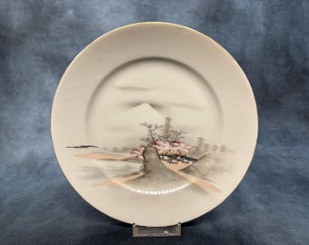 Plato lateral de porcelana Kutani, plato pintado a mano, plato de cerámica japonesa vintage