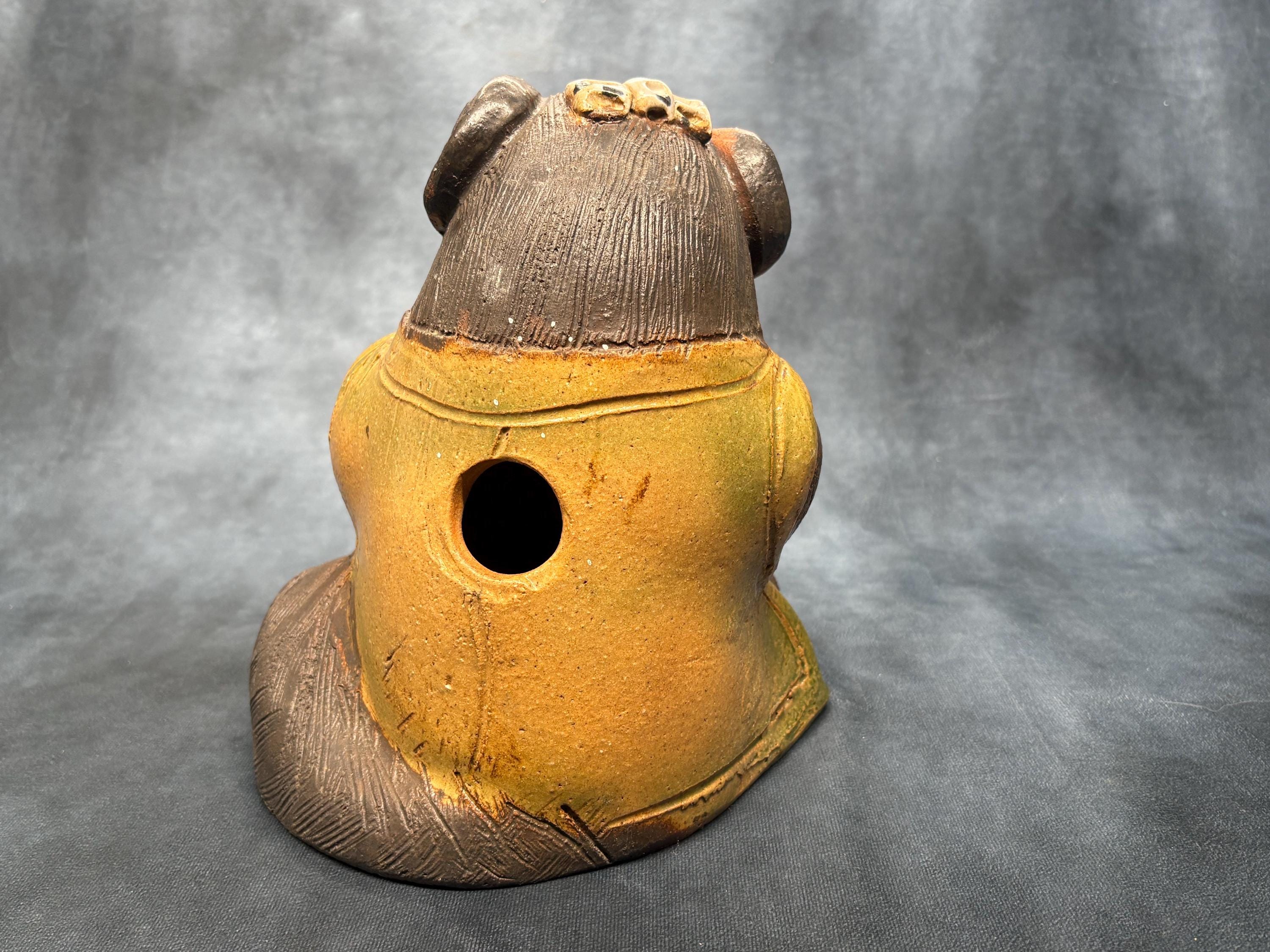 Large Japanese Tanuki Raccoon Dog, Good Fortune Vintage Porcelain