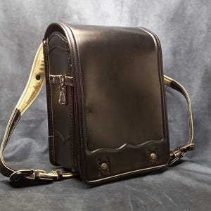 Sac à dos Randoseru, sac Randoseru japonais noir à coutures serrées, cartable japonais noir