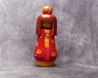 ヴィンテージ 日本製こけし人形 高見沢一夫 木製フィギュア かわいい