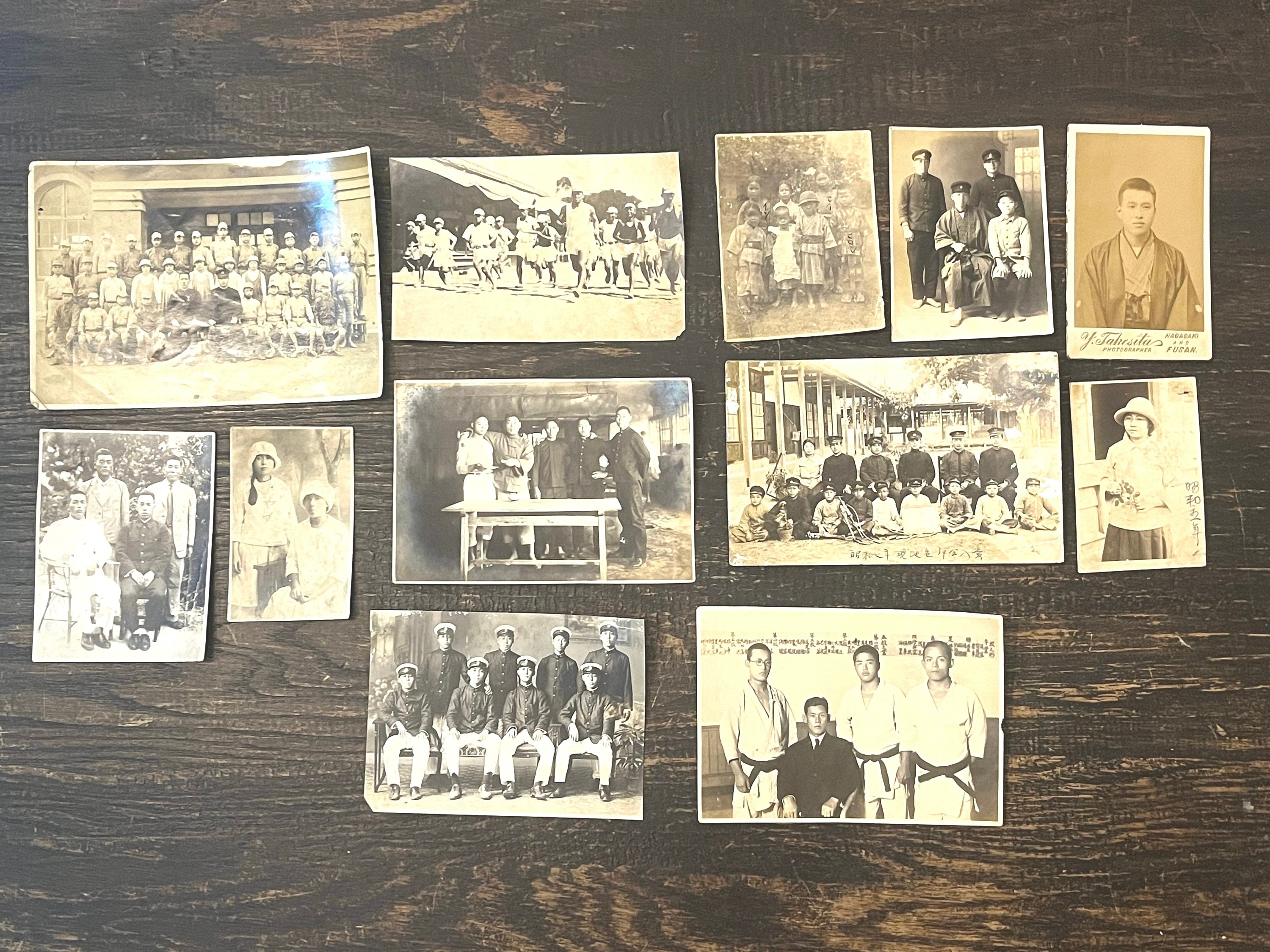 Collection of Antique Photographs, 12 Antique Japanese Photographs c1900-1950’s Sepia / B&W Mixed Subject