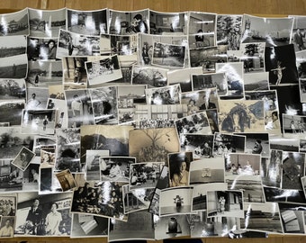 100 Vintage-Fotografien, sortierte Schwarz-Weiß-Fotosammlung, japanische Vintage-Fotografien verschiedener Themen aus den 1950er-70er Jahren